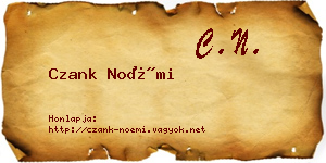 Czank Noémi névjegykártya
